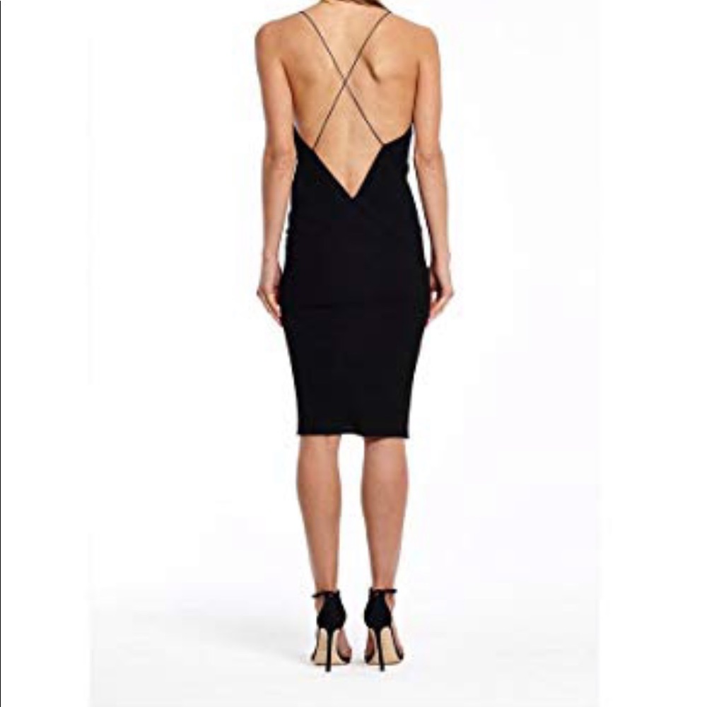 MAURIE&EVE Low V back BLACK slip dress.